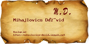 Mihajlovics Dávid névjegykártya